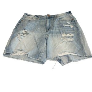 Edgely jean shorts extreme distressing button/zip 5 pockets high rise size 16